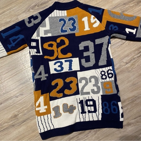 MOTO/racing style ACNE STUDIO JERRETT Numbers Knit Crewneck wool Sweater jumper - Picture 9 of 15
